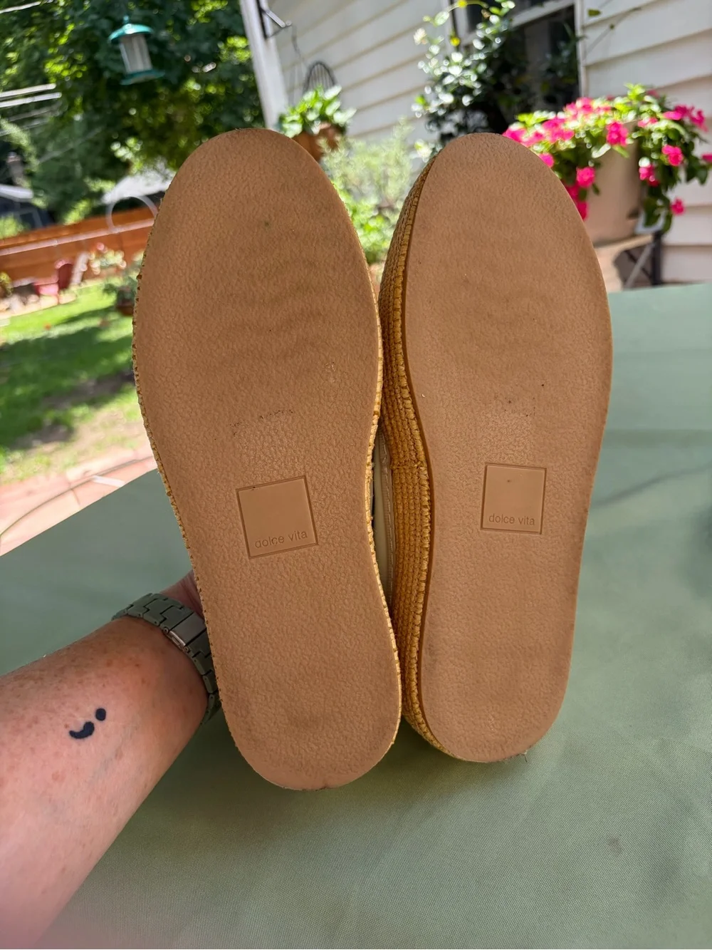 Dolce Vita White Platform Leather Espadrille Loafers